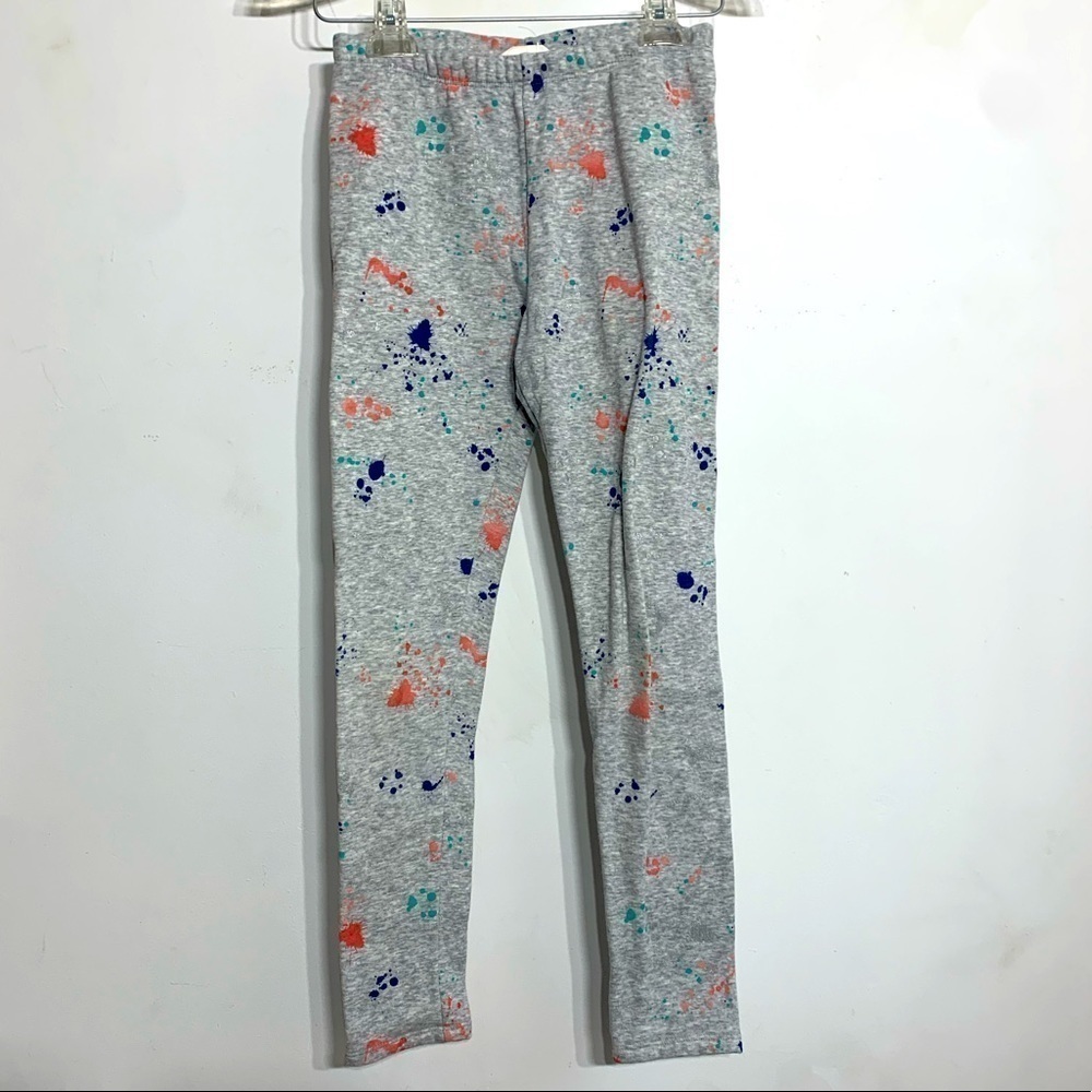Gymboree Fleece lined paint splat Cotton pants large kids girls